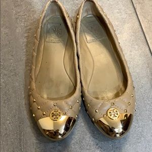 Tory Burch gold flat